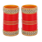 Red Designer Chura Bridal Punjabi Choora Fashion Jewellery Chuda Set