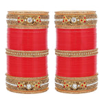 Red Designer Chura Bridal Punjabi Choora Fashion Jewellery Chuda Set