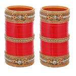 Red Designer Chura Bridal Punjabi Choora Fashion Jewellery Chuda Set
