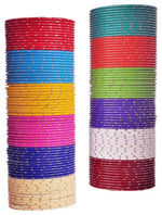 Indian Bangle Set, Indian Bangles, Bollywood Bangles, Plain Zari Bangle Set Pack of 144 psc, Crystal Bangle Set for Women