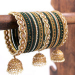 Bridal Velvet Bangles with Golden Work Tassel Bangle Latkan Wedding Bangle Lightweight Jewelry Bridal Bangles, Bridesmaid Gift
