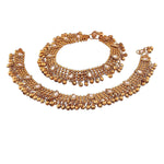 Traditional Gold & Silver Plated Handcrafted Payal/Anklets, Anklets for women, Indian anklet, Gold ankle bracelet pair for women