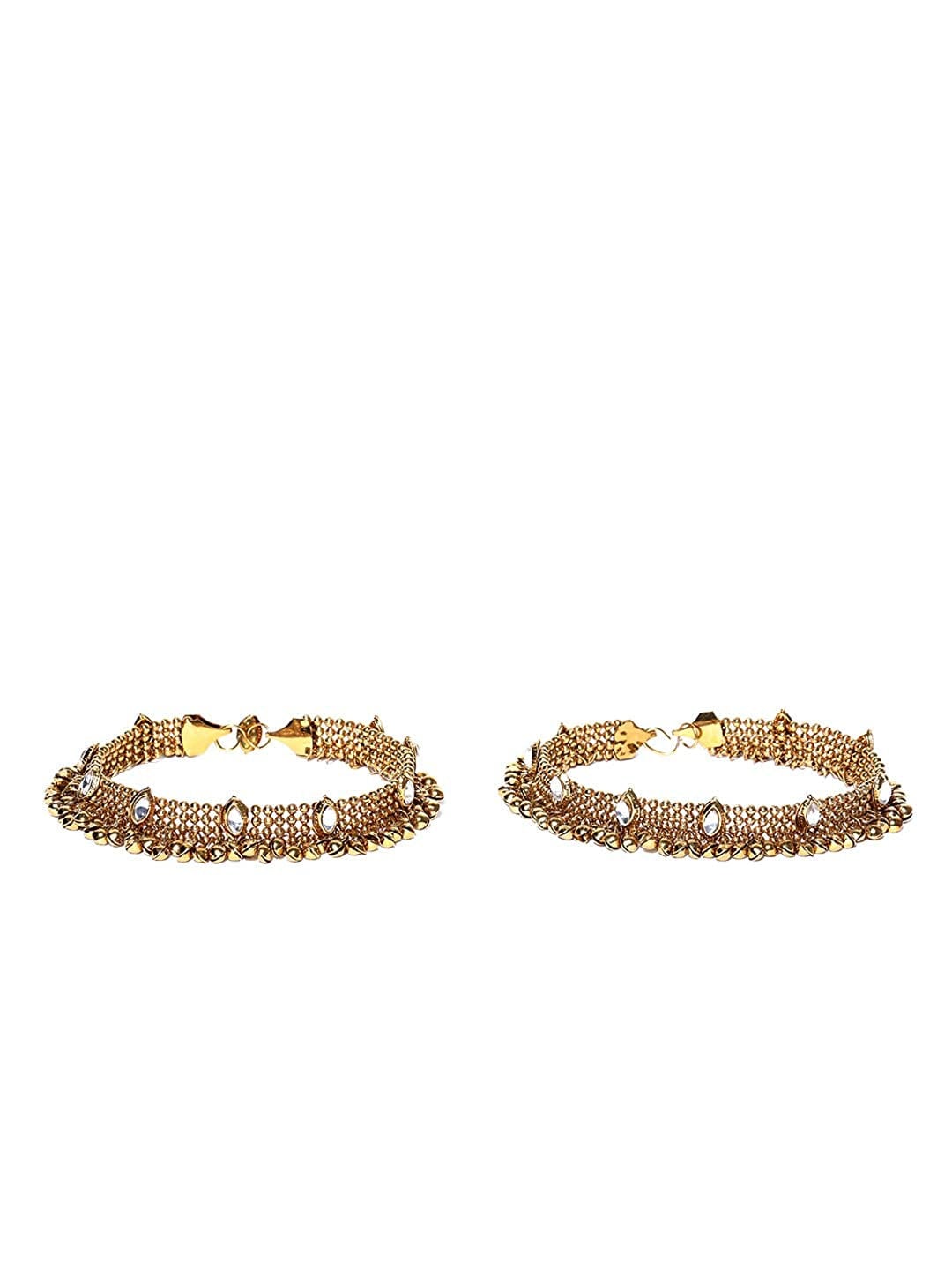 Traditional Gold & Silver Plated Handcrafted Payal/Anklets, Anklets for women, Indian anklet, Gold ankle bracelet pair for women