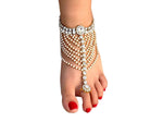 Antique Traditional Kundan Pearls Stone Gold Plated Payal Pajeb Payjeb Painjan Ghungroo Anklet Bracelet Pattilu for Women & Girls
