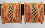 Indian bangle set , Bridal bangles, Metal bangles Chuda Set, Traditional wedding jewelry, Brass Metal and Bridal Zircon Bangle Set for Women