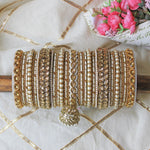 Handmade Indian Bangle with Pearl Stone work Wedding Bangle Set, Traditional Indian jewelry gift, Bridal bangles, Wedding Jewelry