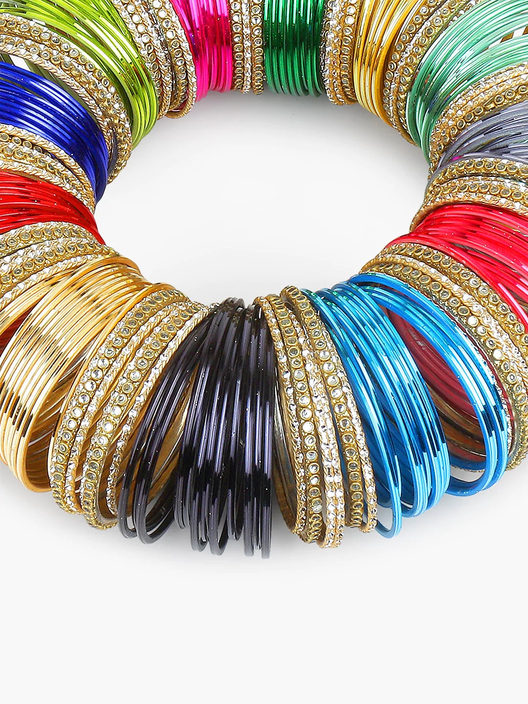 Indian Bangles Set / Bridal Bangles Set / Indian Jewelry / Bridal Bangles / Traditional Bangles / Shining & Kundan Colorful Bangles Set