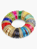 Indian Bangles Set / Bridal Bangles Set / Indian Jewelry / Bridal Bangles / Traditional Bangles / Shining & Kundan Colorful Bangles Set