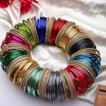Indian Bangles Set / Bridal Bangles Set / Indian Jewelry / Bridal Bangles / Traditional Bangles / Shining & Kundan Colorful Bangles Set