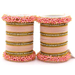 Traditional Velvet Chuda Indian Bangle Set With Pearl Kada For Women & Girls Indian Bollywood Jewelry for Wedding / Festivals / Ceremonial