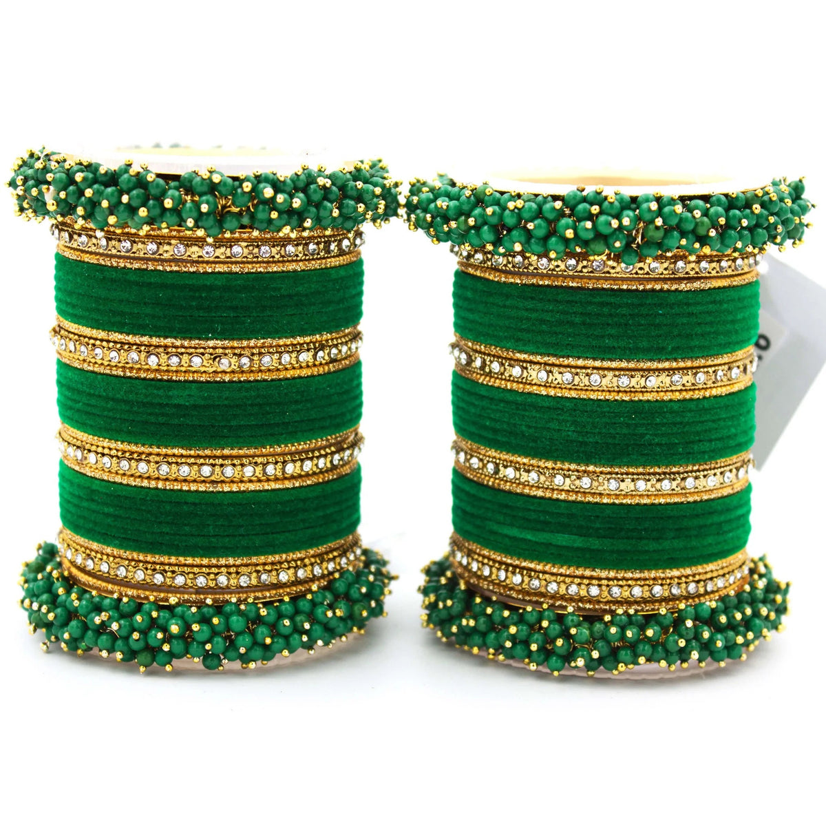 Traditional Velvet Chuda Indian Bangle Set With Pearl Kada For Women & Girls Indian Bollywood Jewelry for Wedding / Festivals / Ceremonial
