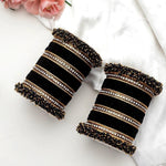 Traditional Velvet Chuda Indian Bangle Set With Pearl Kada For Women & Girls Indian Bollywood Jewelry for Wedding / Festivals / Ceremonial