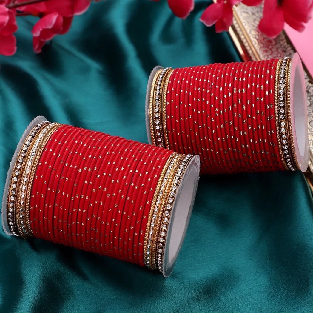 Punjabi Chura, Wedding Dotted Chuda For both Hands, Daily Wear Choora, Chura Bangles, Wedding Bangles, Indian Traditional Sikh Bridal Chuda