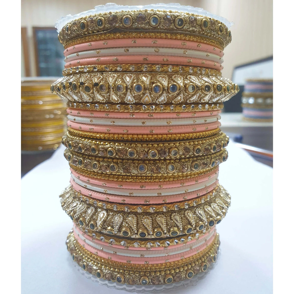 Traditional Kundan Bangle Set with stone work , Wedding bangles, Indian Jewelry