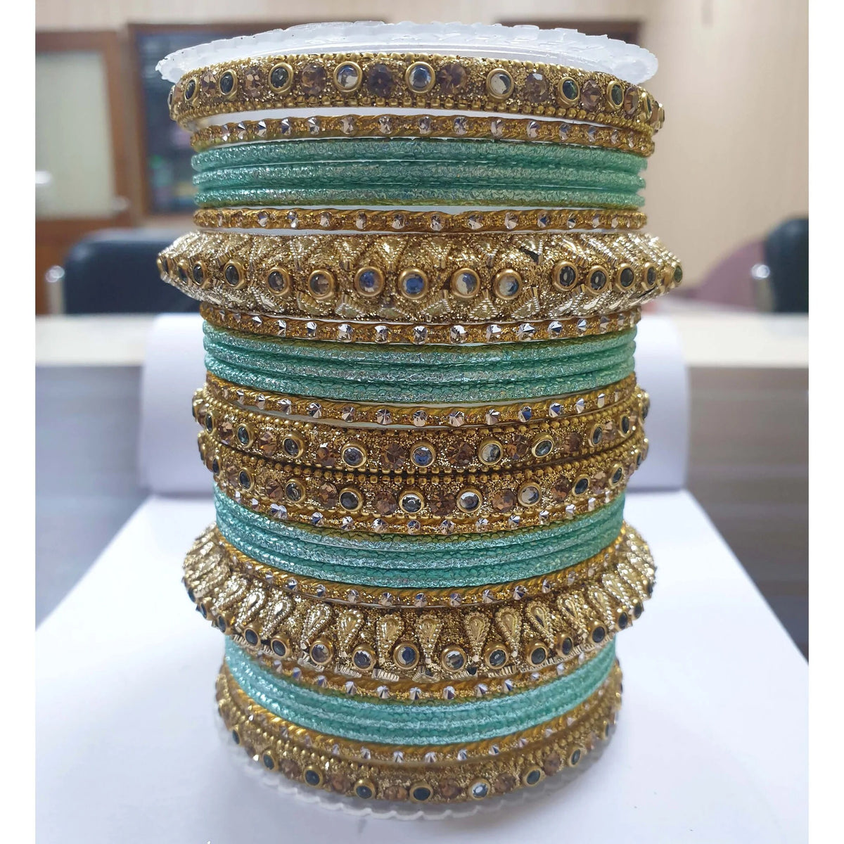 Traditional Kundan Bangle Set with stone work , Wedding bangles, Indian Jewelry