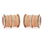 Indian Velvet Bangles Set Designer Bangles Set Choora Bangles Pearl & Kundan Bridal Bangles Set Wedding jewelry (Set of 2)