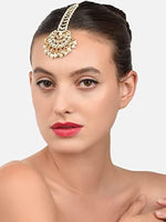 Kundan Pearls Maang tikka, Kundan Tikka, Indian Jewelry, Indian Wedding Jewelry, Pakistani Jewelry, Matha patti Indian forehead jewelry