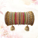 Multicolor Matte Bangles with Golden Work Tassel Bangle, Latkan Wedding Bangle Lightweight Jewelry Bridal Bangles, Gift for Her