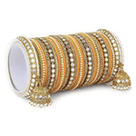 Indian bangle set , Bridal bangles, Traditional Mirror Bangle Set, Brass Metal and Stone Bridal Bangle Set with Jhumki, Wedding Jewelry