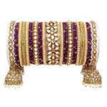 Bridal Thread Bangles Set with Golden Pearl Tassel Bangle Latkan and Mirror Kada Lightweight Jewelry Wedding Bangles, Bridesmaid Gift