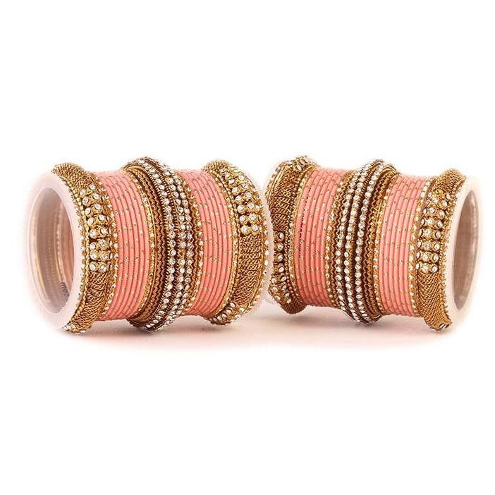 Indian dotted bangles set with Jaali work kada, Indian bangles, Wedding jewelry, festive colorful bangles Daily wear Bangles set (Set of 2)