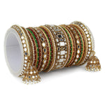 Traditional Mirror Velvet Bangles Set with Jhumki, Wedding Bangles, Traditional wedding jewelry, Brass Metal Mirror Bridal Bangles Set