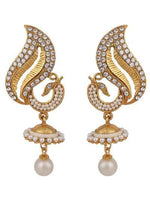 Meenakari Jhumka Earring. Peacock shape. Bohemian pearl earrings for women. Pearl drop earring. Brass gold plated earrings.