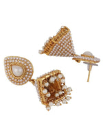 Jhumka earrings pearl Off White color Indian Pakistani ethnic jewelry jewellery danglers