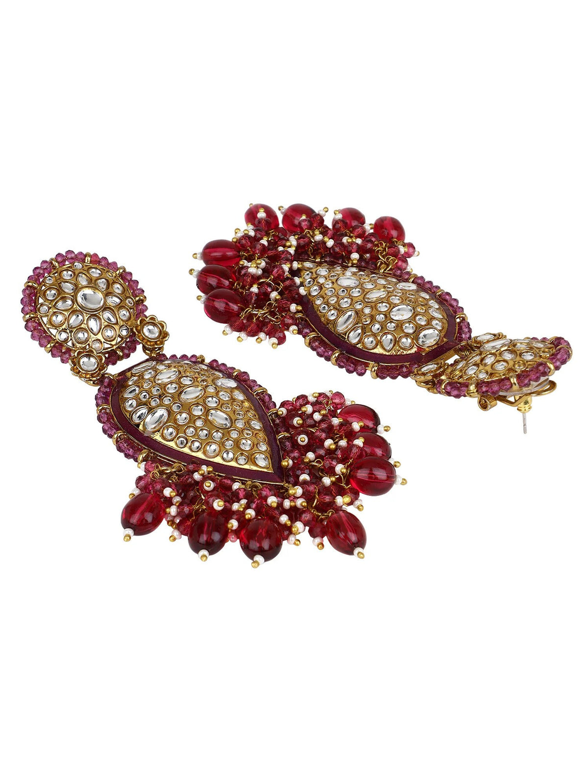 Jhumka earrings pearl kundan, Indian Earrings Gold Plated Traditional Indian Jewelry | Bollywood Jewelry | Gifts for Her