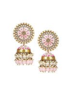Meenakari Kundan Pearl Jhumka earrings, Pearl Jhumka, Bollywood Earrings, Pakistani Earrings, Kundan Jhumka, Punjabi Jewelry, Jhumkas