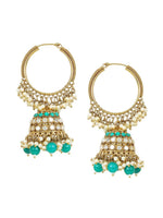 Handmade Meenakari Kundan Mirror Jhumka Earrings, Firozi Kite shape earrings, Indian jewelry Pakistani, Punjabi jewellery, Bridal jewelry