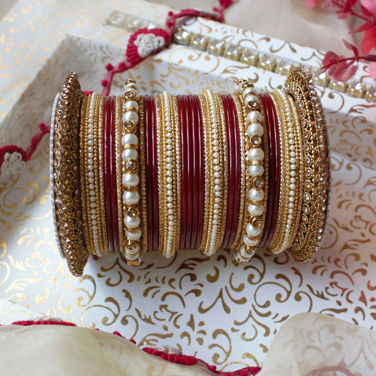 Bridal Bangles Set with Pacheli Kada, Bridal | Wedding Bangles| Colorful | Beautiful | Fashion Bangles | Special Occasions | Eid