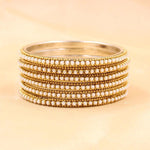 6 Bangles, Gold plated pearl bangles, Indian bangles, wedding jewelry bridal bangles, bridesmaid jewelry, festive bangles, gift for women