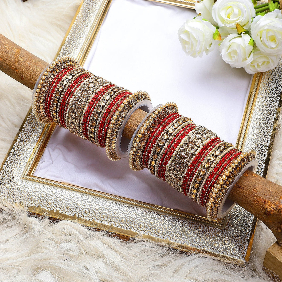 Bridal Punjabi Pacheli kada chuda set, Indian bangles pearls beaded chura, pakistani party wear eid stone work bangles, Indian Jewelry