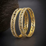 Stunning gold polished American diamond bangles set, Set of 4 gold bangles, daily wear bangles, Indian bangle bracelet, Indian wear kada