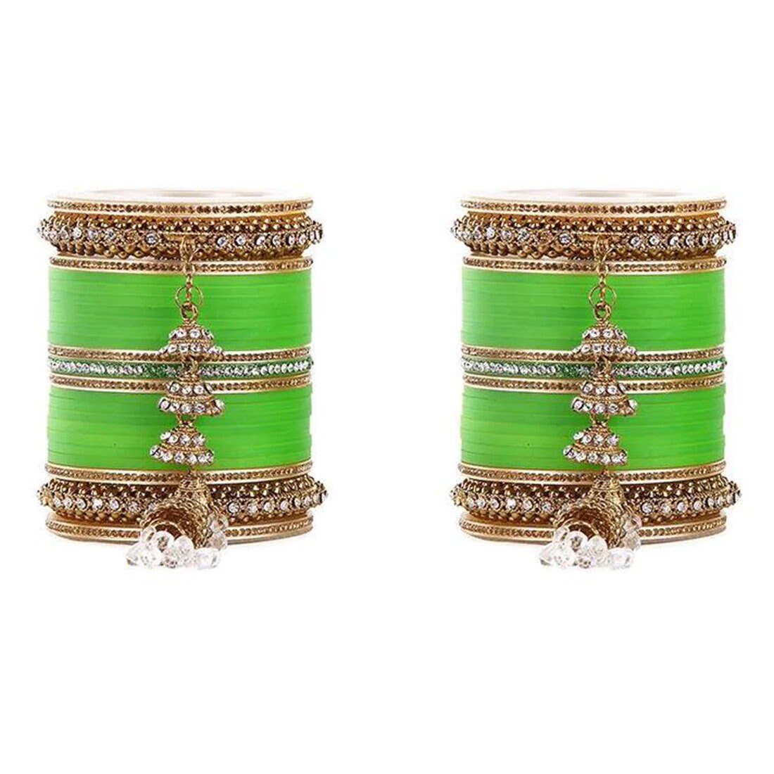 Bridal Bangles Set, Indian Jewelry, Latkan Bangles, Indian wedding bridal chura with latkan/hangings, Wedding Bangles Bracelet Women Jewelry