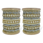 Light Blue Ethnic Kundan Bangles Set, Bridal | Wedding Bangles| Colorful | Beautiful | Fashion Bangles | Special Occasions | Eid