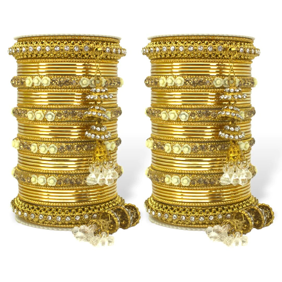 Antique Jhumki Latkan Bangle Set, Indian Bollywood Bangles Jewellery Latkan Jhumka Bracelet Wedding Party Wear Traditional Bangles Set of 2