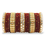 Silk Thread Kundan Kada Stones Bangle Set, Kundan stone silk thread bangles, Silk thread bangles set, Handcrafted silk thread bangles set
