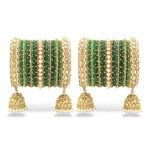 Indian Bangle Set in Different Colors Pearl Bangles Set with Jhumki Borders, Indian wedding Tassel Bangles Set Woman Jewelry Set